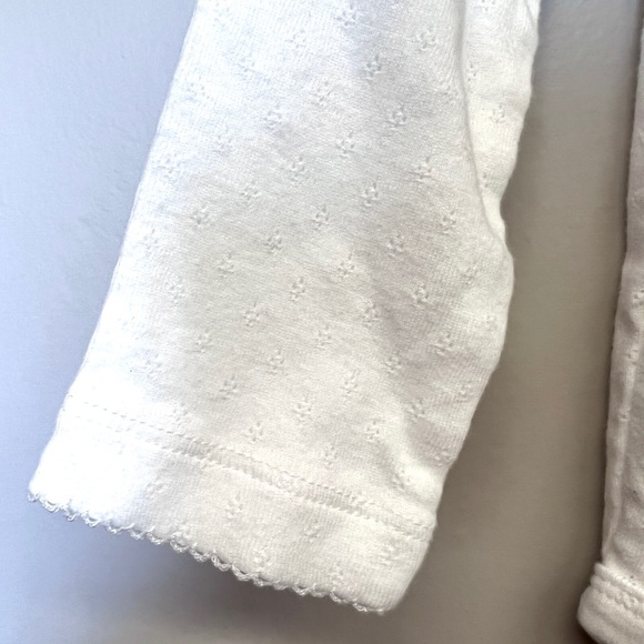 Carters White eyelet design long sleeve onesie : 18 Months - Picture 3 of 3